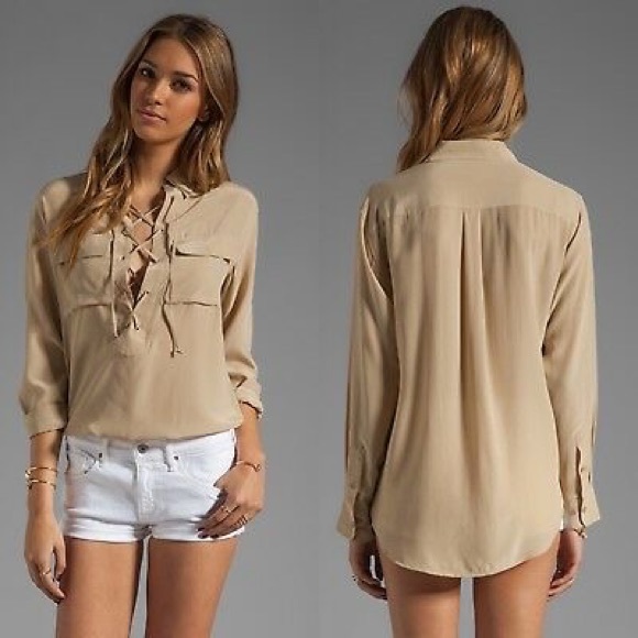 Equipment Lace Up Knox Blouse. - Picture 8 of 8